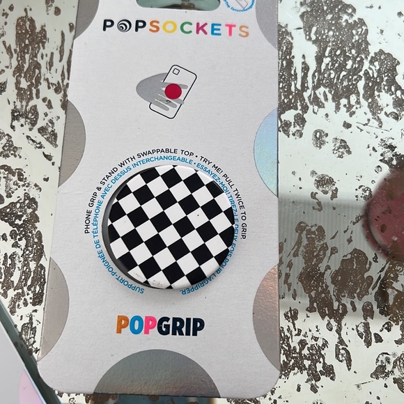 Two PopSockets Checkered POPsocket and Flamingo Hawaiian Sunglasses POPsocket - Picture 2 of 5